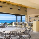 Large outdoor bar and dining area.