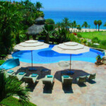 Spacious pool terrace